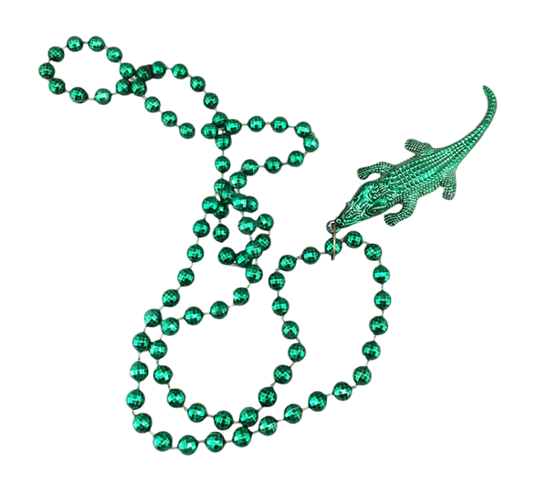 Simple Green Gator Mardi Gras Beads