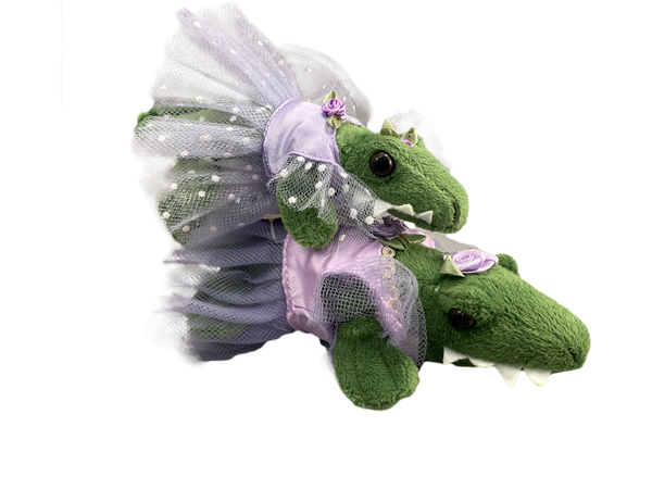 6" Green Ballet Gator (Purple tutu)