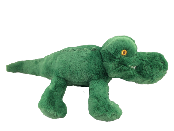 green plush gator with stitching
