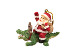 Santa Riding Alligator Ornament