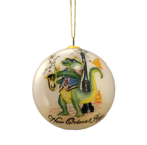 alligator jazz ball ornament