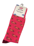 pink alligator pattern socks