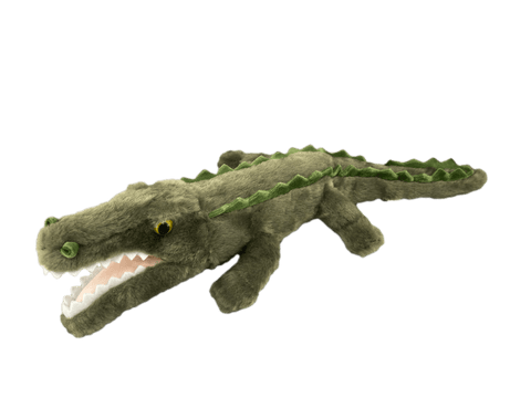 Lifelike green plush gator