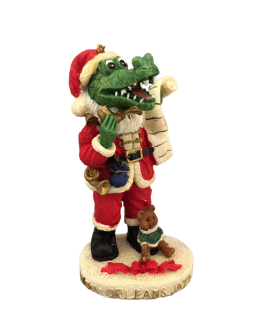 skinny santa alligator ornament