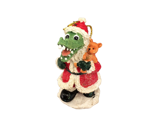 santa alligator ornament teddy bear